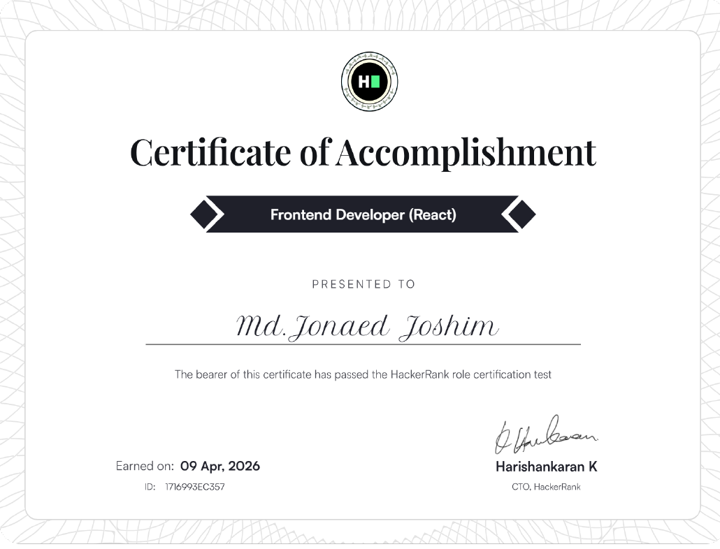 Md Jonaed Joshim | Web Developer & Competitive Programmer